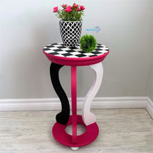 Load image into Gallery viewer, Small Pink &amp; Black Whimsical Accent Table - Furniture MaRiTama HOME
