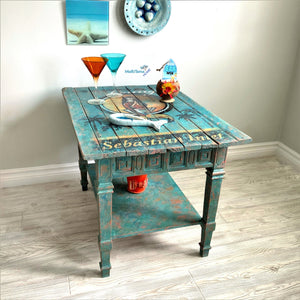 Textured Turquoise Mermaid Coffee Table - Furniture MaRiTama HOME
