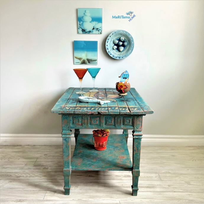 Textured Turquoise Mermaid Coffee Table - Furniture MaRiTama HOME