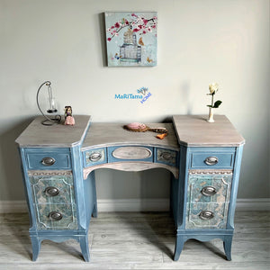 Vintage French Provincial Blue Vanity - Furniture MaRiTama HOME