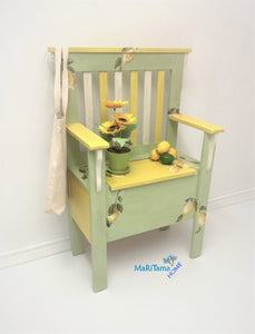 Yellow and Green Lemon Storage Bench - Furniture MaRiTama HOME